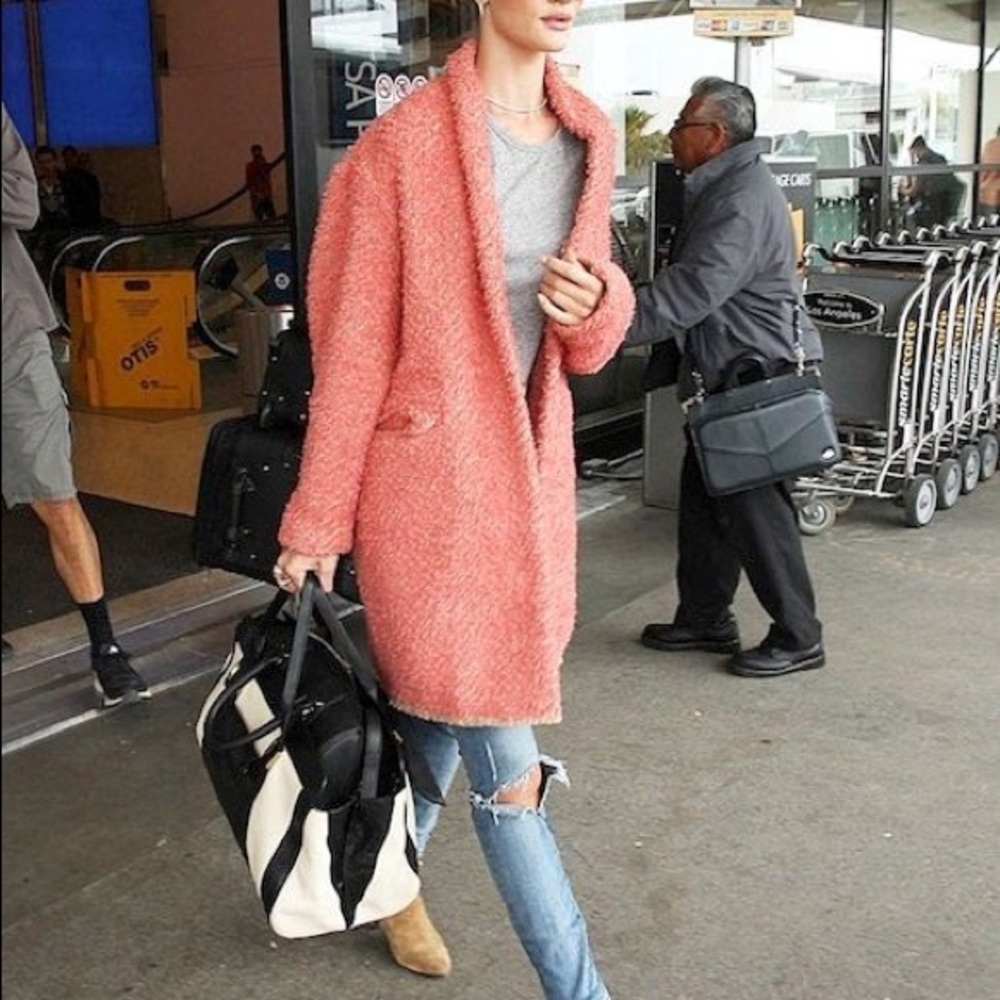 Isabel Marant chevron salmon pink Gloria coat